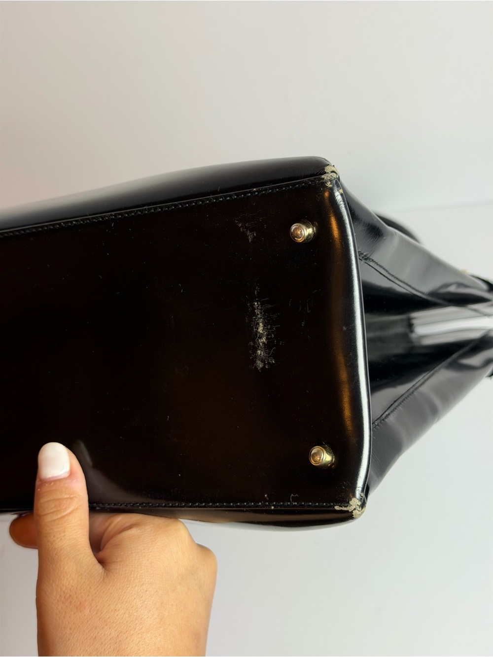 Vintage Gucci Black Patent Leather Shopper Tote Bag - Picture 10 of 16